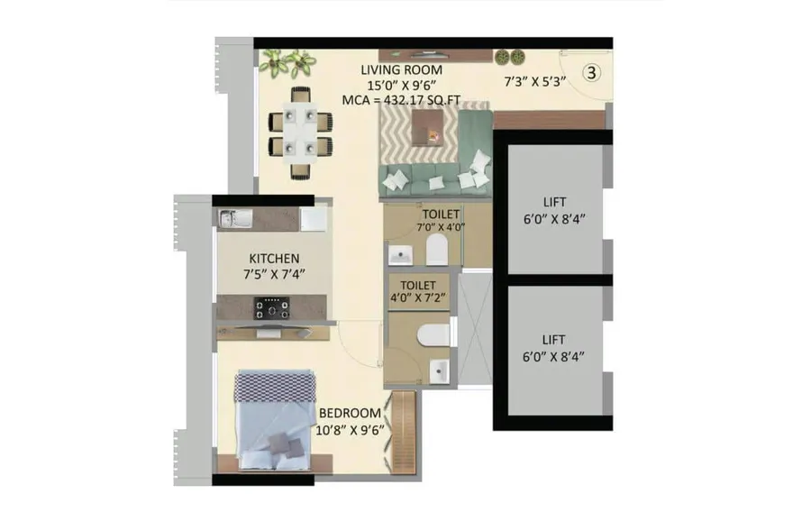 1 bhk flat for sale in goregoan