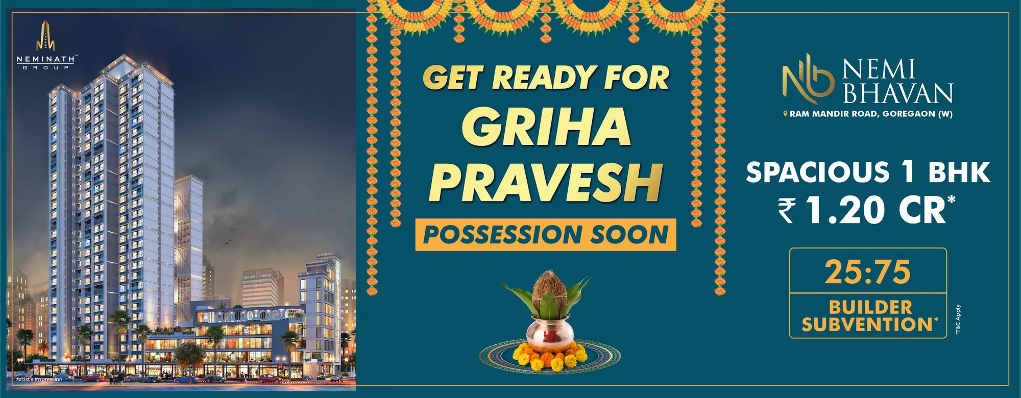 1 bhk flat for sale in goregoan